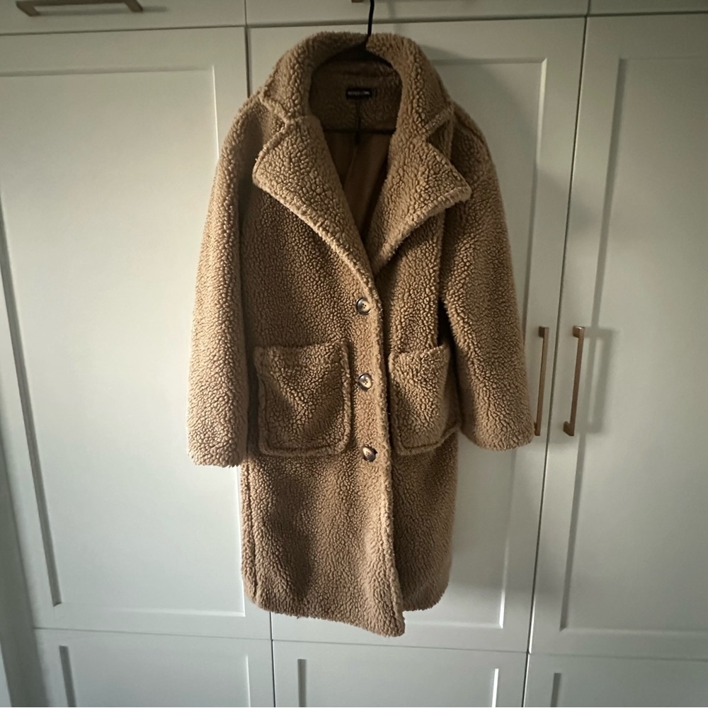 PrettyLittleThing Warm Tan Teddy Jacket